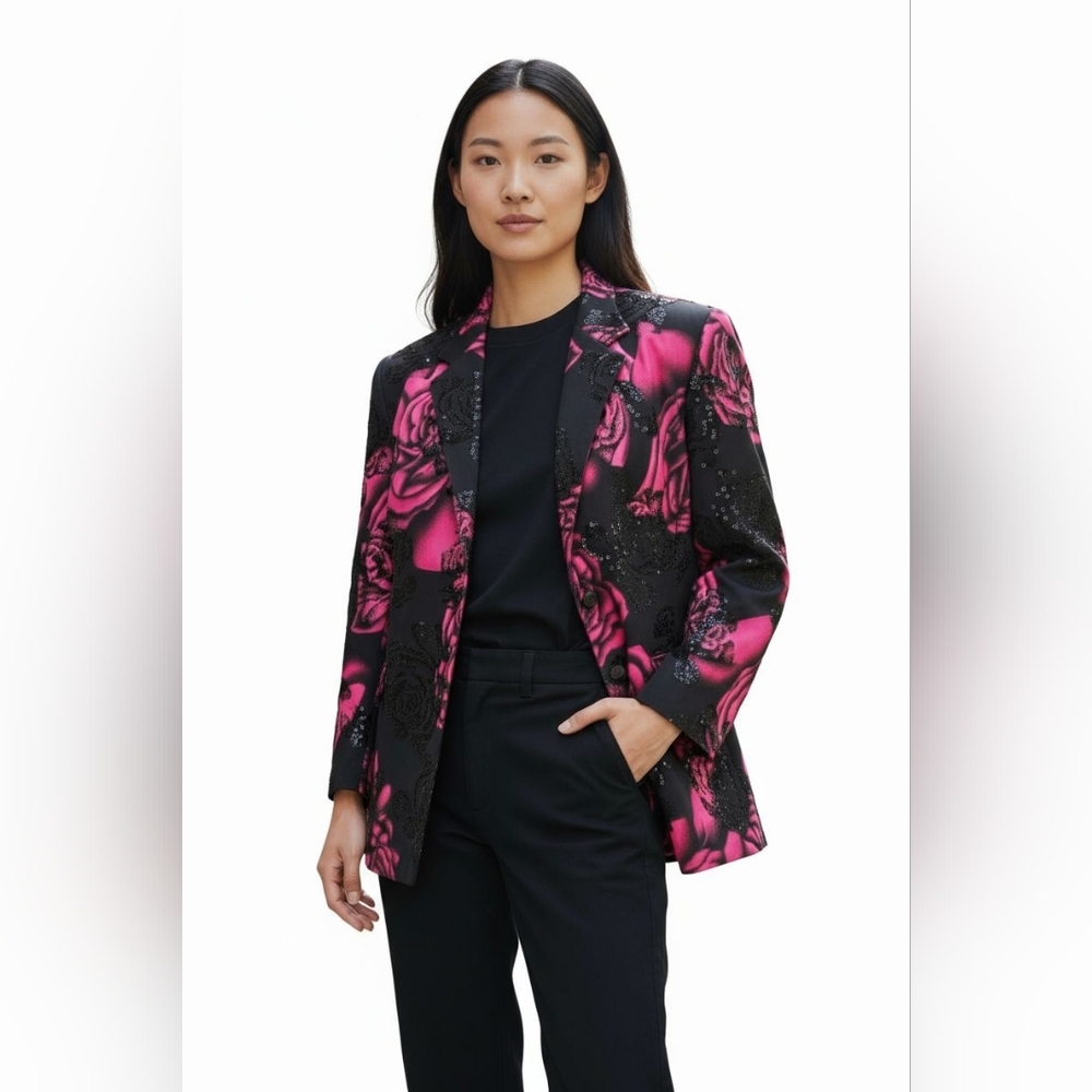 Frankenwalder floral blazer. Sparkles. 46